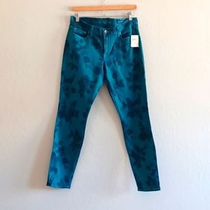 NWT LUCKY BRAND Legend Sophia Skinny graphic teal blue green jeans SZ 8 (30)
